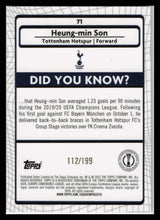Load image into Gallery viewer, 2021-22 Topps Merlin UCL #71 Heung-Min Son Aqua Refractor 112/199 Tottenham