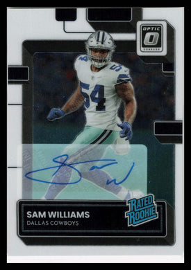 2022 Panini Donruss Optic Sam Williams #269 RC Auto 142/150 Cowboys