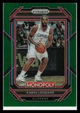 Load image into Gallery viewer, 2022 PRIZM MONOPOLY. Kawhi Leonard GREEN Prizm SP 21/24