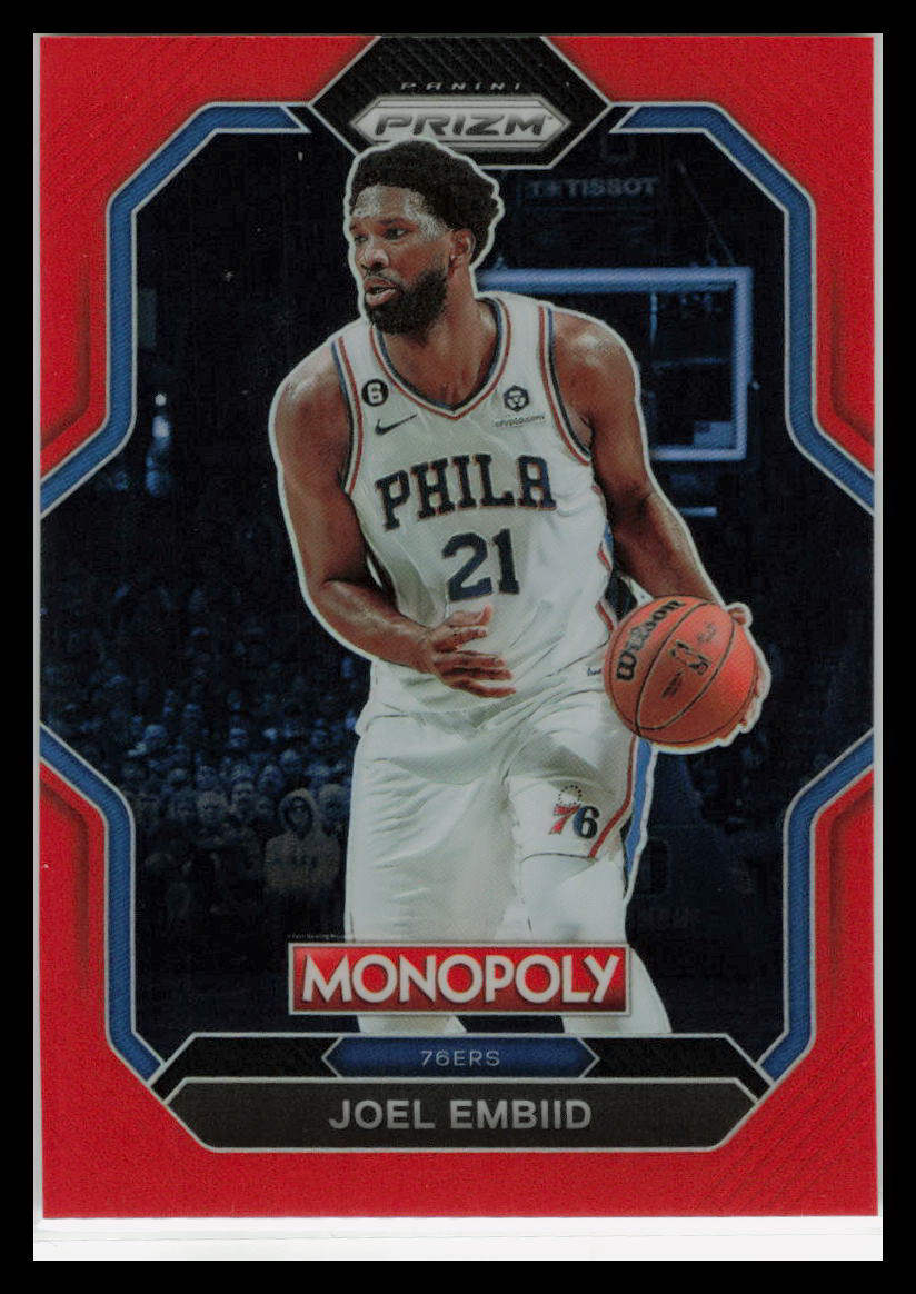 PANINI 2022-2023 Prizm monopoly Joel embid MVP red 61/99 Philadelphia 76ers #PS5