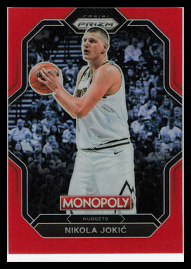 2022-23 Panini Monopoly Prizm #PS9 Nikola Jokic Red Prizm #'d 90/99 Nuggets