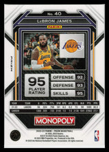 Load image into Gallery viewer, 2022-23 Panini Prizm NBA Monopoly LeBron James Silver Card # 40 Lakers