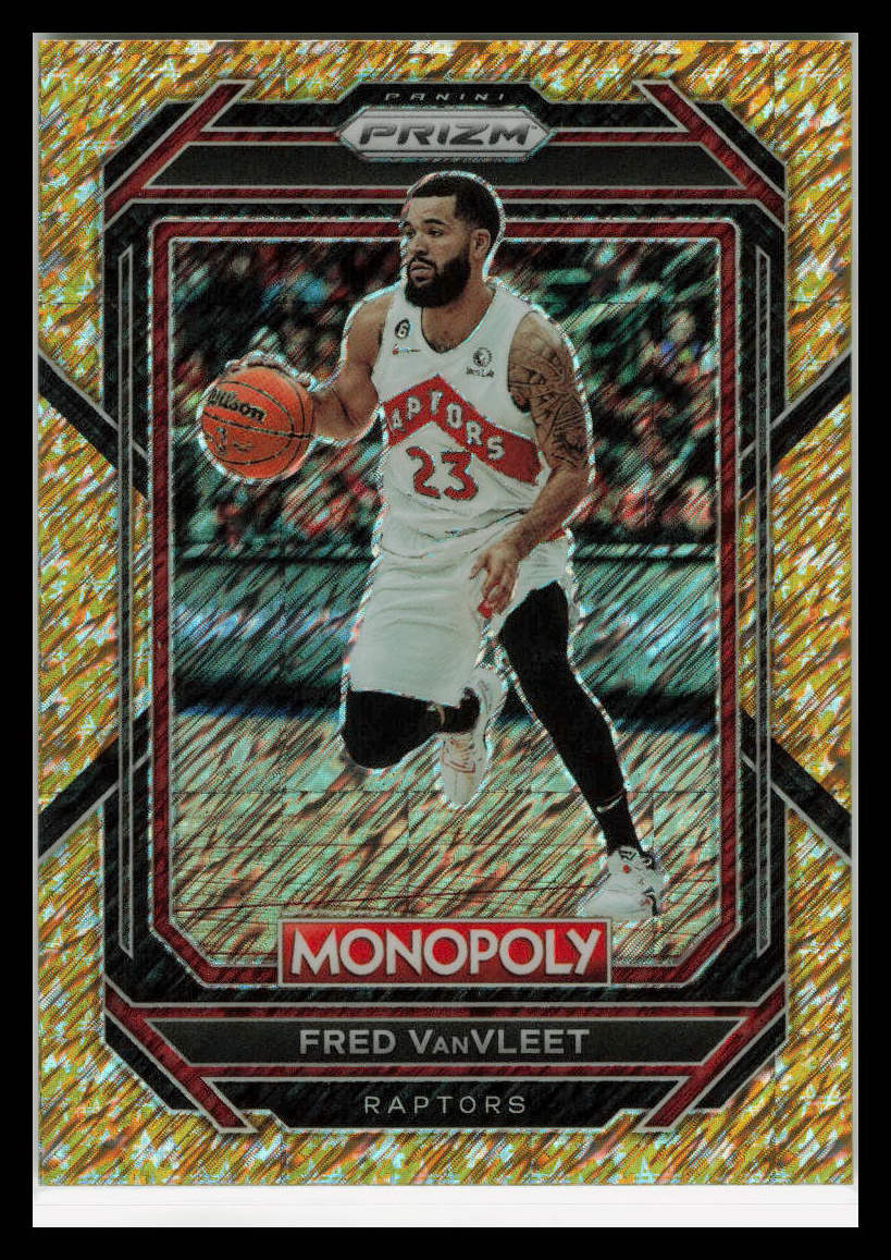 2022-2023 Monopoly Panini Prizm Fred VanVleet Gold Money Shimmer /500 NO. 83