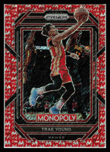 Load image into Gallery viewer, 2022-23 Panini Prizm Monopoly Trae Young Red Money Shimmer 095/100