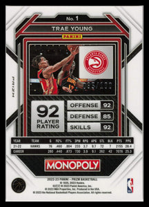 2022-23 Panini Prizm Monopoly Trae Young Red Money Shimmer 095/100