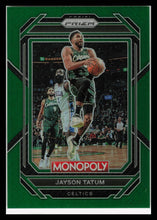 Load image into Gallery viewer, 2022-23 Monopoly Green Color Match Prizm Jayson Tatum 12/24