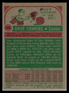 1973 - 1974 Topps Dave Cowens Boston Celtics #40