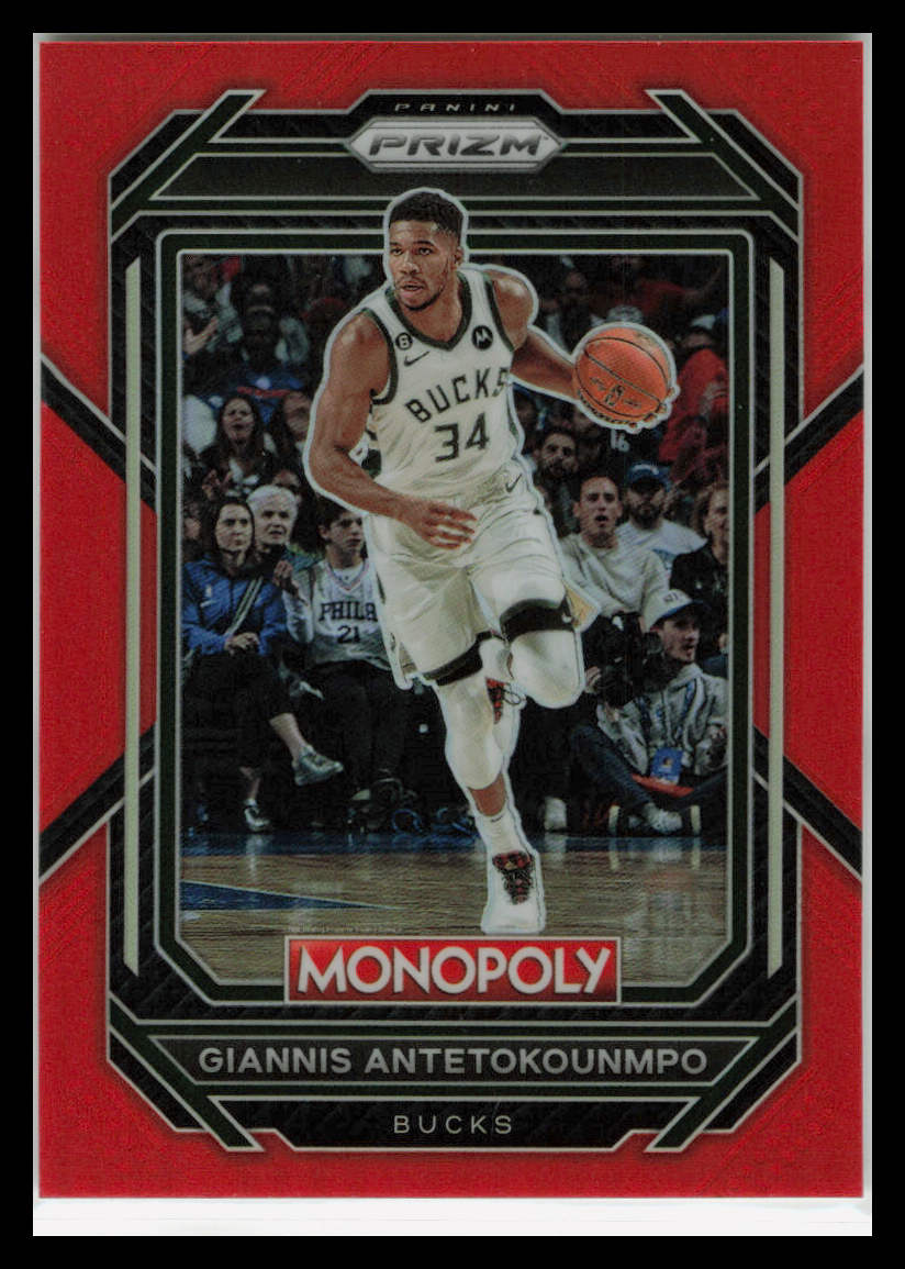 2022-23 Prizm Basketball Monopoly Giannis Antetokounmpo RED PRIZM SSP 86/99