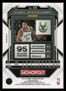 2022-23 Prizm Basketball Monopoly Giannis Antetokounmpo RED PRIZM SSP 86/99