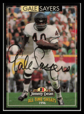 Gale Sayers Autograph 1996 Jimmy Dean All Time Greats w/COA