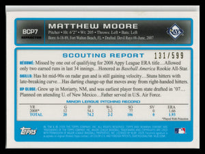 2009 Matthew Moore Bowman Chrome Refractor # BCP7 131/599