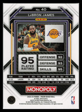 Load image into Gallery viewer, 2022-23 Panini Prizm MONOPOLY LeBron James #40 Los Angeles Lakers