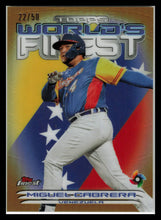 Load image into Gallery viewer, 2023 Topps Finest MIGUEL CABRERA Worlds Finest Gold Treasure Chest #&#39;d 22/50