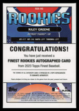 Load image into Gallery viewer, 2023 Topps Finest Riley Greene Finest Rookies on Card Auto RDA-RG Tigers