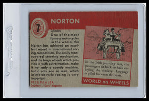 1954 Topps World on Wheels #7 Norton German Motorcycle