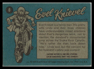 1974 TOPPS VINTAGE EVEL KNIEVEL #6 RARE Nice Vintage