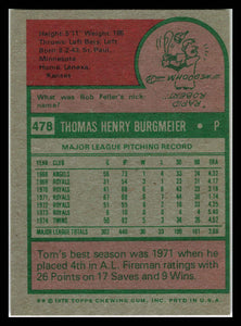 1975 Topps #478 Tom Burgmeier