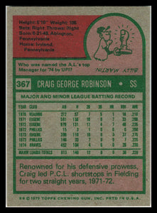 1975 Topps #367 Craig Robinson