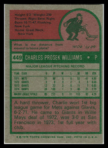 1975 Topps #449 Charlie Williams