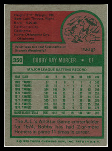 1975 Topps #350 Bobby Murcer