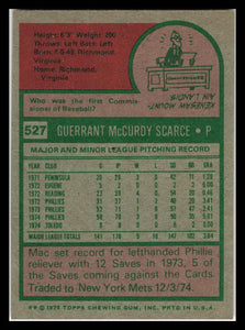 1975 Topps #527 Mac Scarce