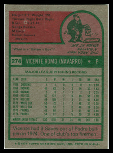 1975 Topps #274 Vicente Romo