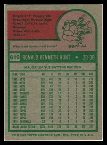 1975 Topps #610 Ron Hunt