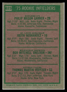 1975 Topps #623 1975 Rookie Infielders (Phil Garner / Keith Hernandez / Bob Sheldon / Tom Veryzer)