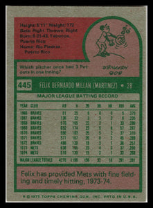 1975 Topps #445 Felix Millan