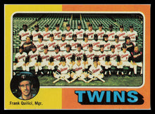 Load image into Gallery viewer, 1975 Topps #443 Minnesota Twins / Frank Quilici Team Checklists Gray Back