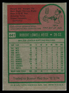 1975 Topps #441 Bobby Heise