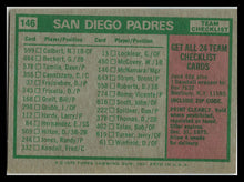 Load image into Gallery viewer, 1975 Topps #146 San Diego Padres / John McNamara Team Checklists Gray Back