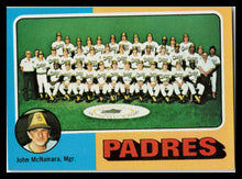 Load image into Gallery viewer, 1975 Topps #146 San Diego Padres / John McNamara Team Checklists Gray Back