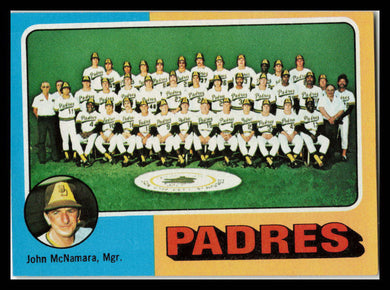 1975 Topps #146 San Diego Padres / John McNamara Team Checklists Gray Back