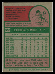 1975 Topps #536 Bob Moose