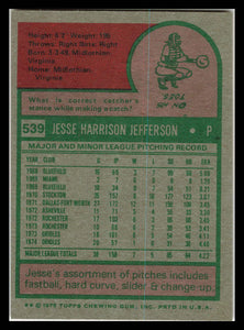 1975 Topps #539 Jesse Jefferson