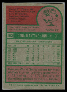 1975 Topps #182 Don Hahn