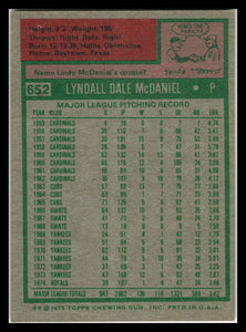 1975 Topps #652 Lindy McDaniel