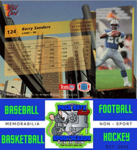 Load image into Gallery viewer, 1993 Wild Card #124 Barry Sanders M/F 5 Stripe NM