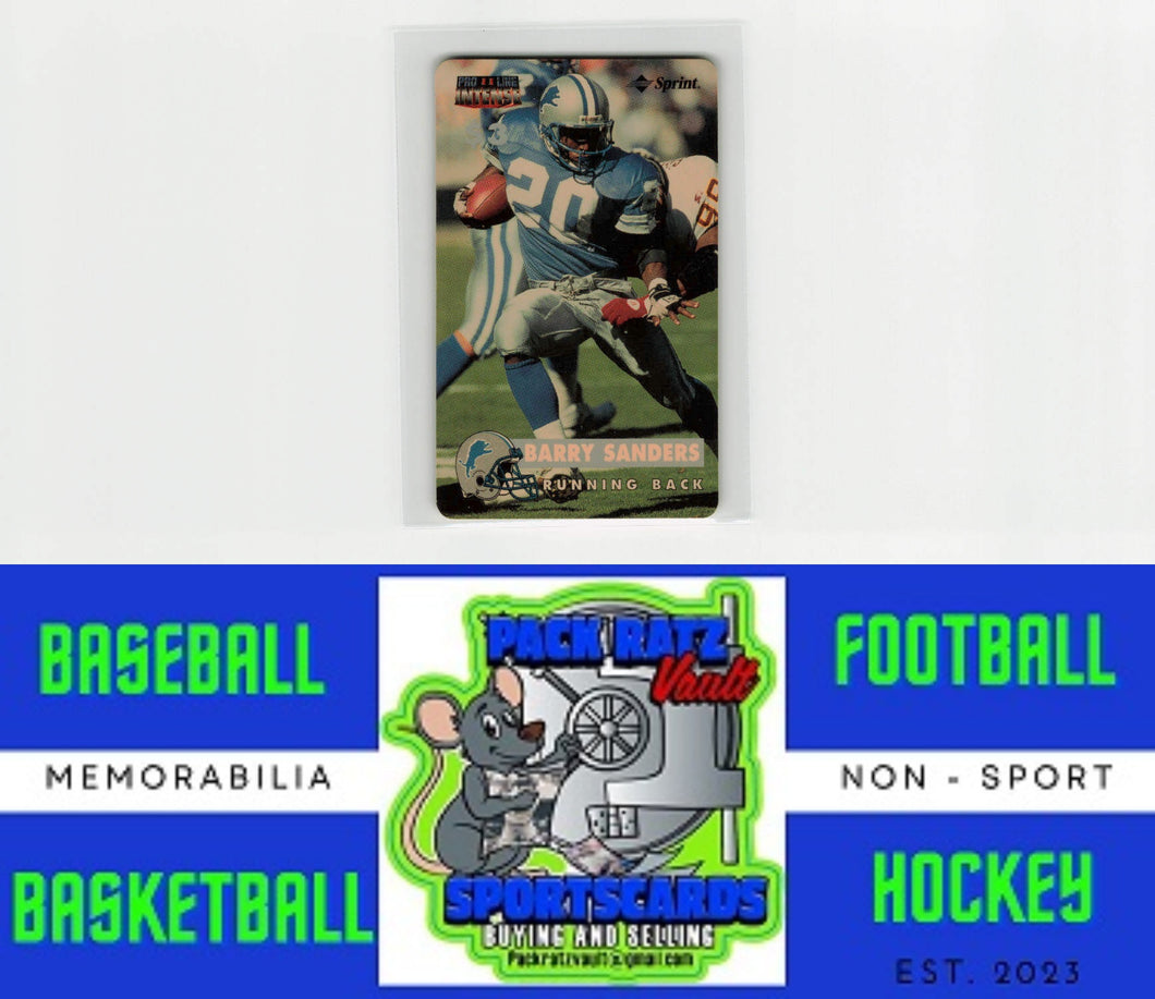 1996 Pro Line II Intense #7 Barry Sanders M/F Phone Cards $3 NM