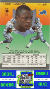 1991 Ultra #169 Barry Sanders M/F NM