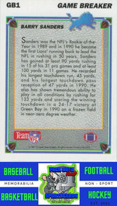 1991 Upper Deck #GB1 Barry Sanders M/F Game Breaker Holograms NM