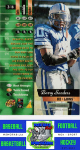 1996 Zenith #Z-18 Barry Sanders M/F NM