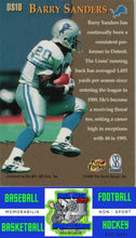 Load image into Gallery viewer, 1996 Pro Line Memorabilia #DS10 Barry Sanders M/F Stretch Drive Silver Signatures NM