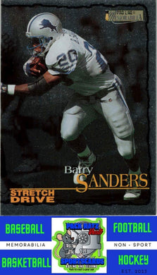 1996 Pro Line Memorabilia #DS10 Barry Sanders M/F Stretch Drive Silver Signatures NM