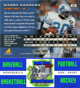 1995 Pinnacle #39 Barry Sanders M/F Promos NM