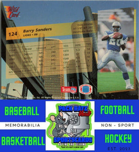 1993 Wild Card #124 Barry Sanders M/F 1000 Stripe NM