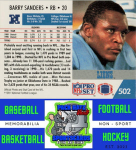 1991 Pro Set #502 Barry Sanders M/F NM