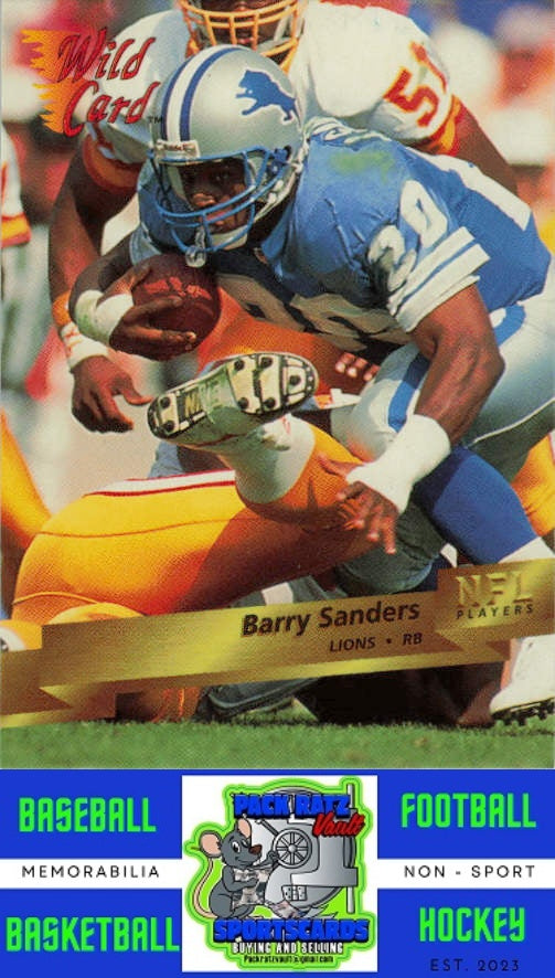 1993 Wild Card #124 Barry Sanders M/F 1000 Stripe NM