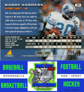 1995 Pinnacle #39 Barry Sanders M/F Promos NM